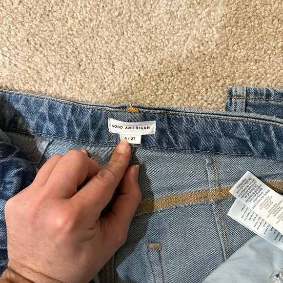 Good American Good '90S Wide Leg | Relaxed Crossover Jeans GNICOW384T Size 4/27 - Picture 14 of 16